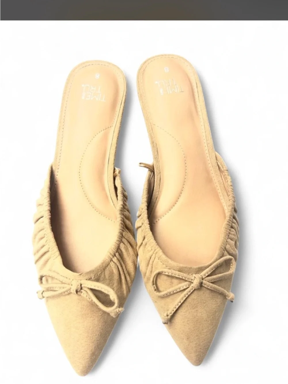 Time and Tru Beige Pointed-Toe kitten heels